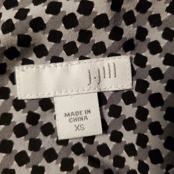 J. Jill Geometric Print Button Up Long Sleeve Shirt‎ Rayon Dressy Classic XS - Picture 3 of 8
